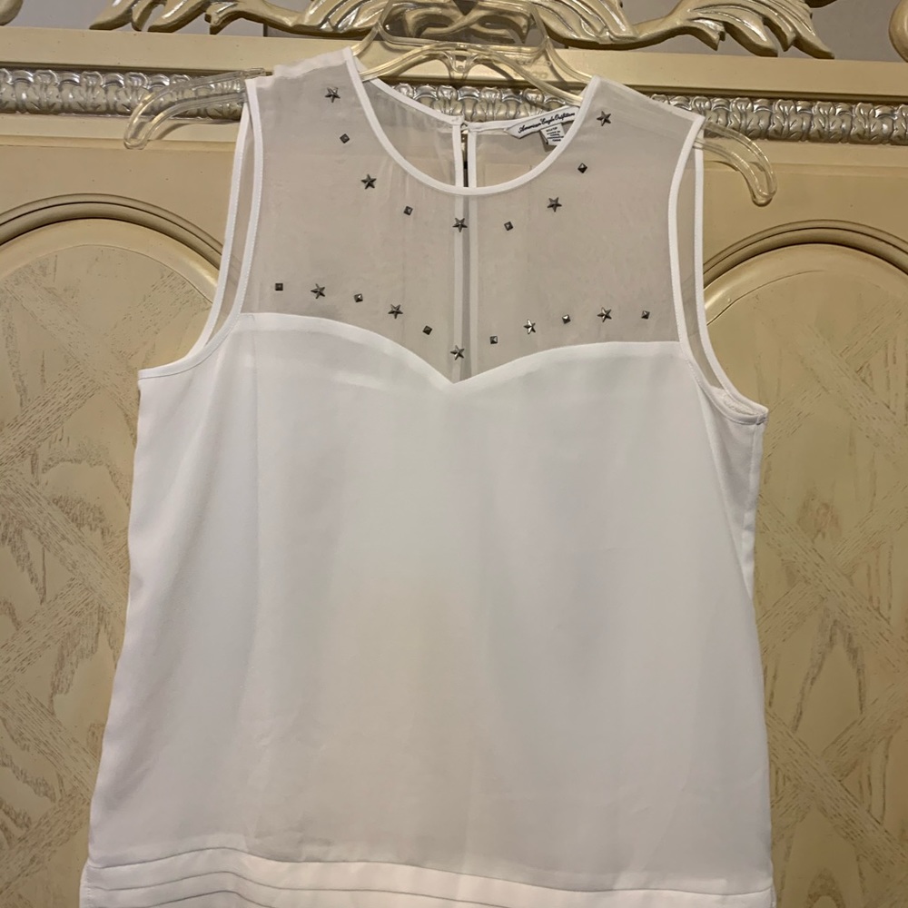 White Studded Top
